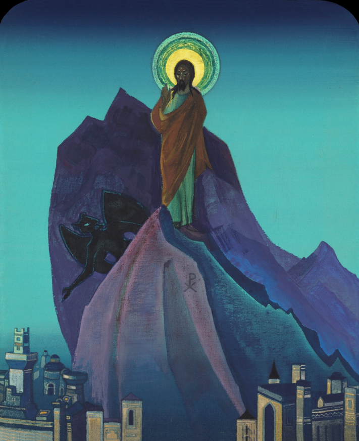 Temptation of Christ by Nicholas Roerich.1933    