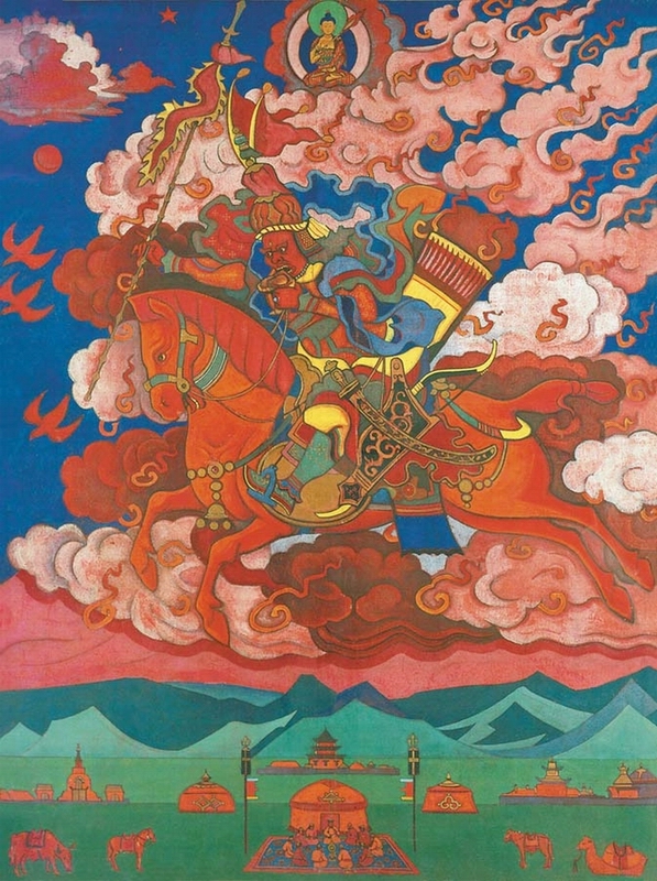 Future (Great Horseman) (Great Red Hero (Rigden Jyepo – King of Shambhala)) by Nicholas Roerich. 1927